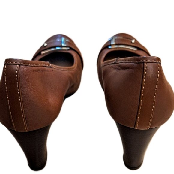 Eurosoft Women's Beatrice Leather 3" Heels Leaf Brown Size 10M New Other - Picture 4 of 11